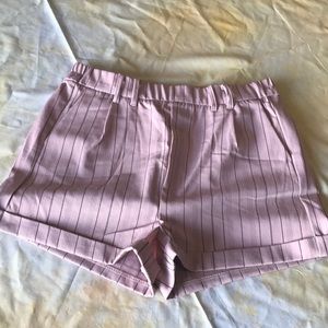 Blush pink with black pinstripe, shorts